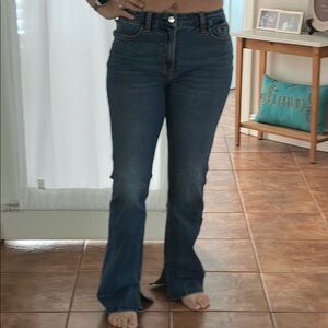 Blue Boot Cut Jeans with Relaxed Fit